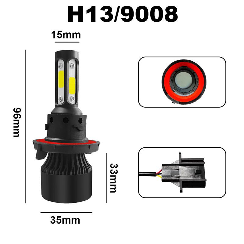 2022 Car Light Accessories Led H13 Led Lights Four Sides Headlight 6000k White 55w X7 LED Headlight H4 H7 H11 Led Bulbs for Car