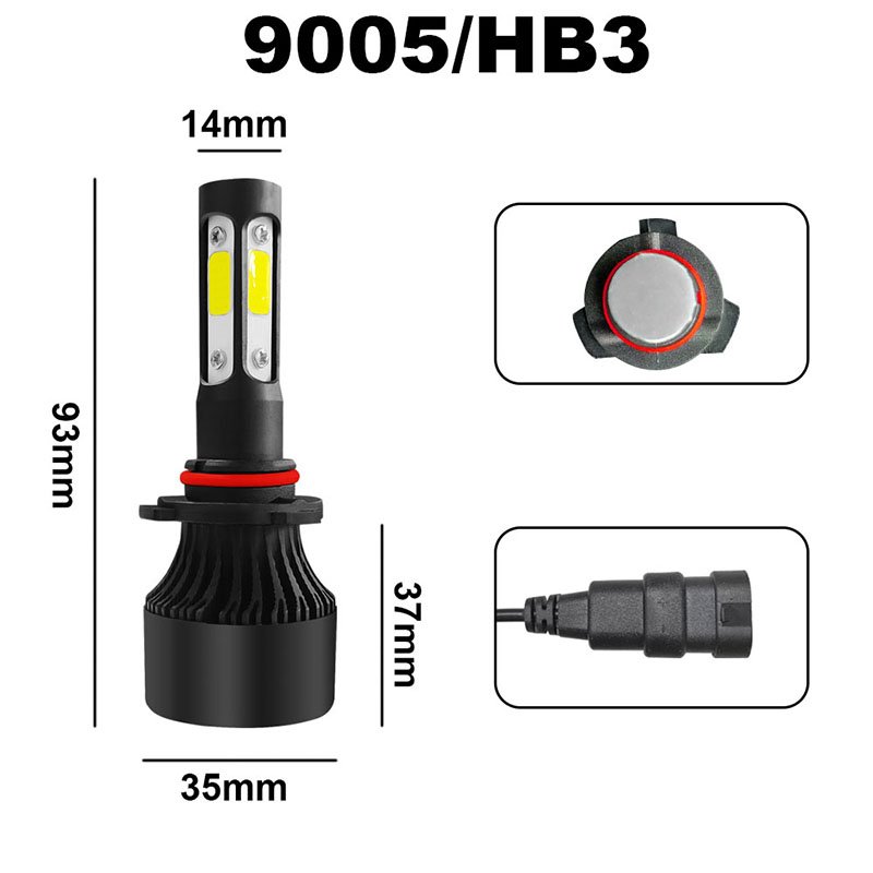 2022 Car Light Accessories Led H13 Led Lights Four Sides Headlight 6000k White 55w X7 LED Headlight H4 H7 H11 Led Bulbs for Car