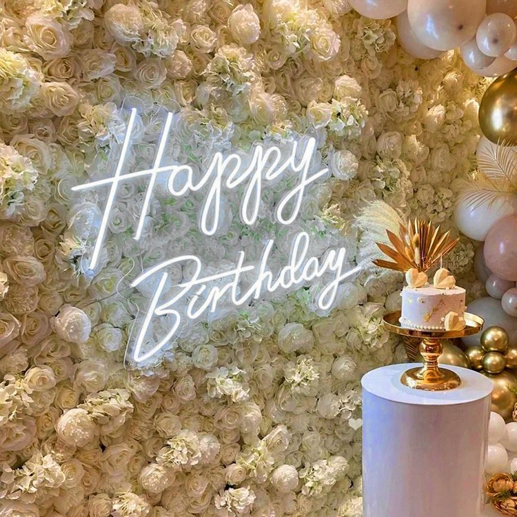JAGUARSIGN Manufacturer Custom Neon Sign LED Happy Birthday Party Decorative Resin Cast Neon Sign Drop Shipping