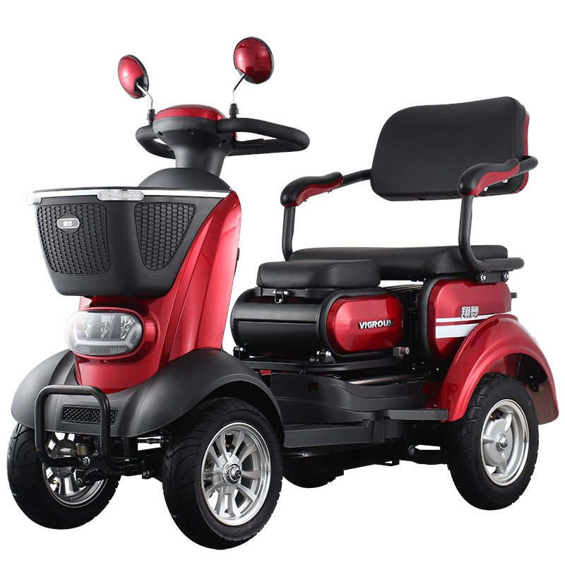 Xiangwu Two-seat Hooded Electric Vehicle Electromagnetic Brakes Elderly Disabled Rides Electric Tricycle