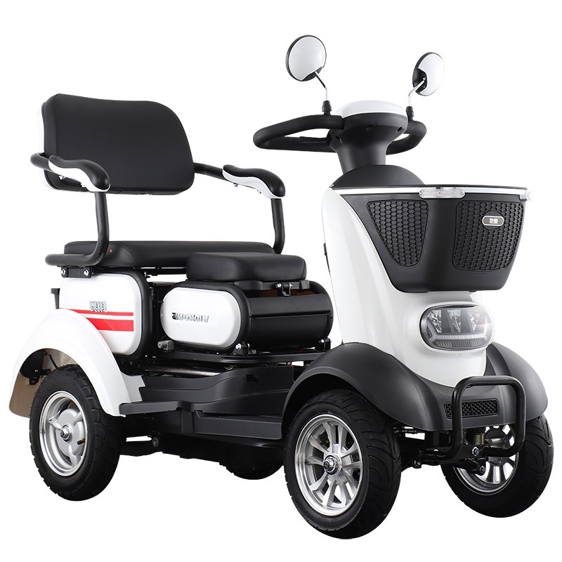 Xiangwu Two-seat Hooded Electric Vehicle Electromagnetic Brakes Elderly Disabled Rides Electric Tricycle