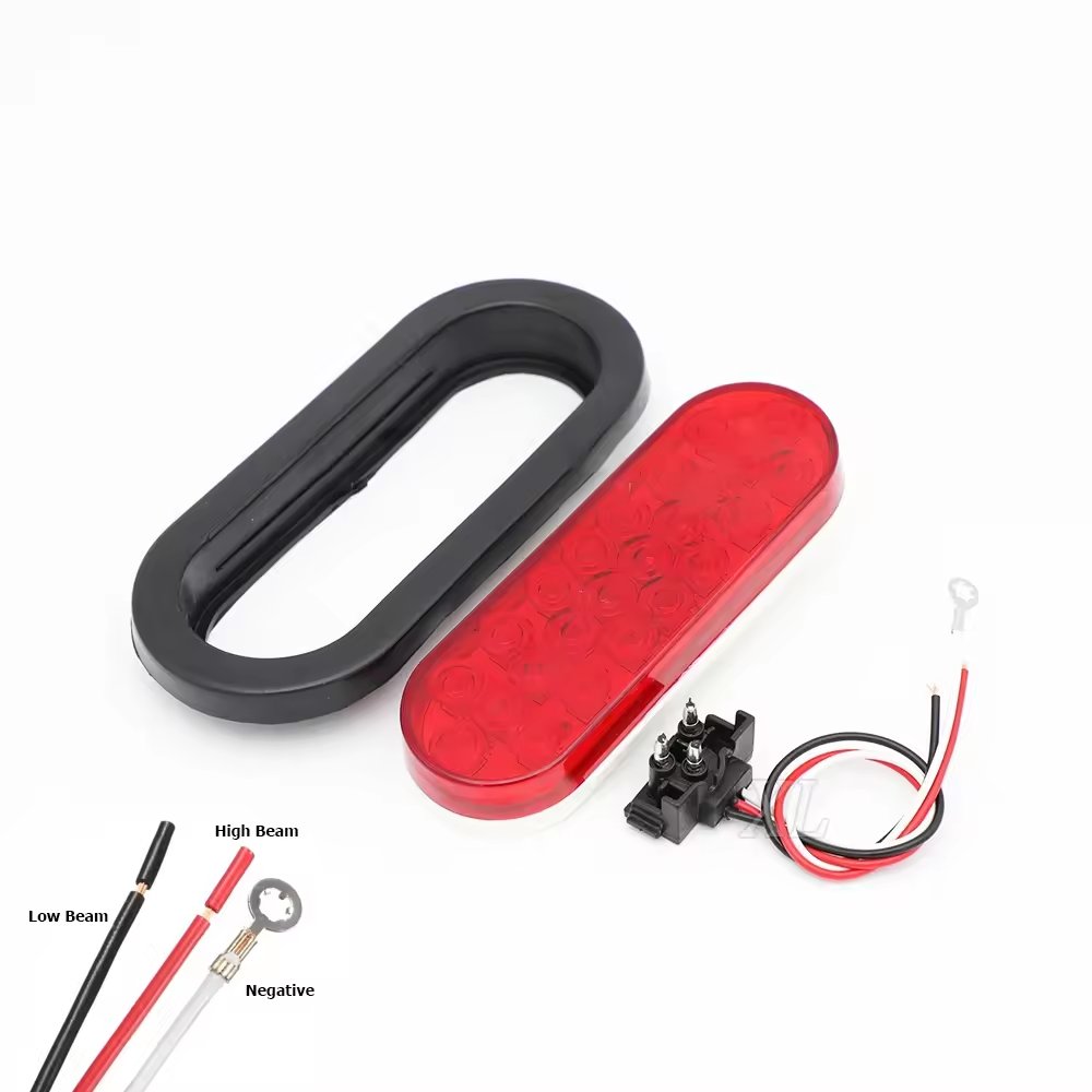 10 LED Oval Trailer Tail Lights Rubber Mount 12v 24 LED Stop Turn Brake Lamp Side Marker Light Waterproof for Truck Vans Suv