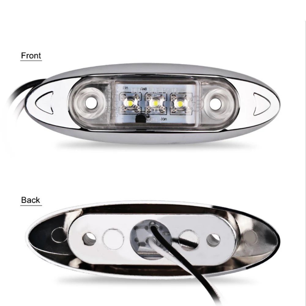 12-24V 3 LED Side Marker Lights Warning Tail Light Auto Car External Lights for Trailer Truck Lorry Yellow White Red