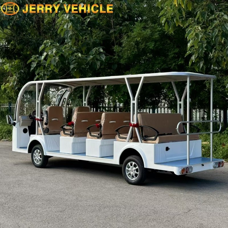 High Quality Whole Sale Best Price 14 Seaters Passenger Electric Sightseeing Bus Car with Door Mini Bus for Sale