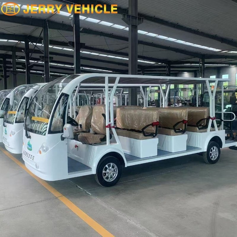 High Quality Whole Sale Best Price 14 Seaters Passenger Electric Sightseeing Bus Car with Door Mini Bus for Sale