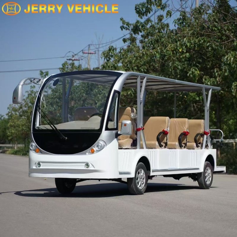 High Quality Whole Sale Best Price 14 Seaters Passenger Electric Sightseeing Bus Car with Door Mini Bus for Sale