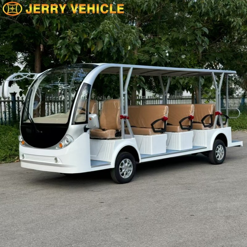 High Quality Whole Sale Best Price 14 Seaters Passenger Electric Sightseeing Bus Car with Door Mini Bus for Sale