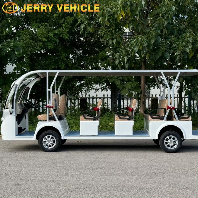 High Quality Whole Sale Best Price 14 Seaters Passenger Electric Sightseeing Bus Car with Door Mini Bus for Sale