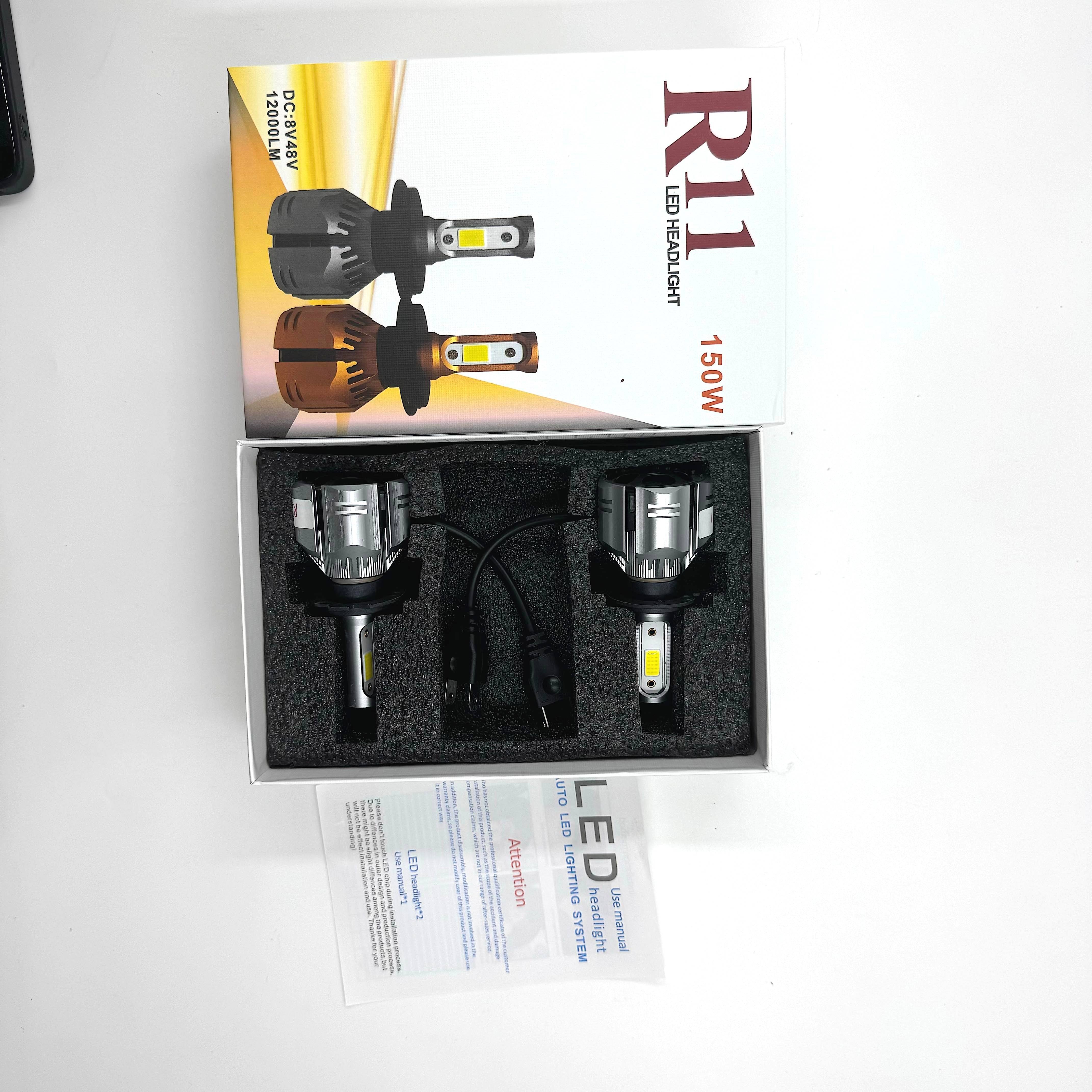 R11 COB ultra Bright 14000LM LED Car Headlights H1 H4 H11 High and Low Beam 50W Aluminum High and Low Beam New Fog Lights