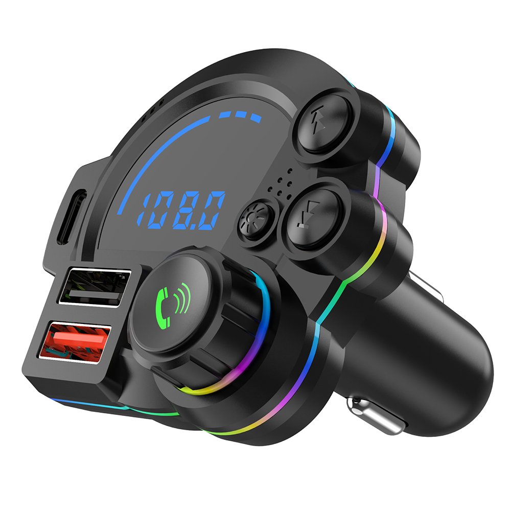 P22 Car Bluetooth MP3 Player with FM Transmitter QC3.0 PD20W Fast Charging USB Car Charger 12 Months Multi-Function Stereo Sound