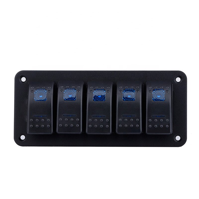 12V 5 Gang Rocker Boat Marine 12V 24V Switch Panel Boat Switch Panel RV Yacht Accessories Car Switch Panel