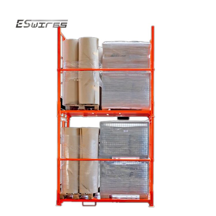 Metal Steel 1100kg Heavy Duty Warehouse Storage Durable 4 High Stackable Tires Galvanised Rack