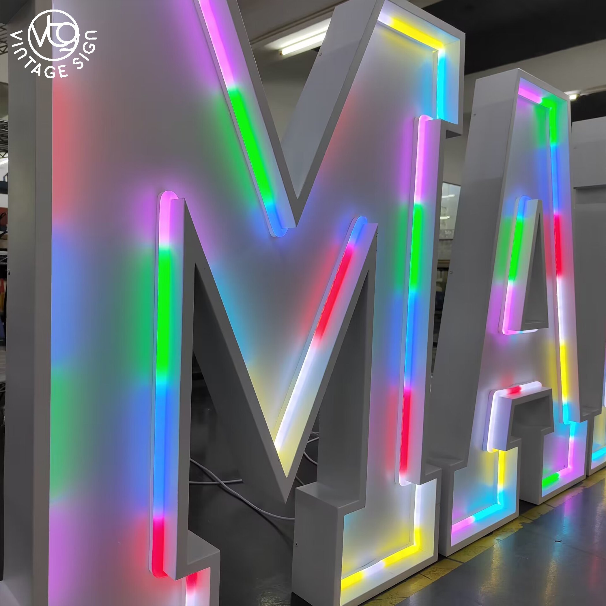 Outdoor Signboard Love Numbers With Lights Decoration Neon Sign Custom Logo Giant Marquee Letters Grad Signage