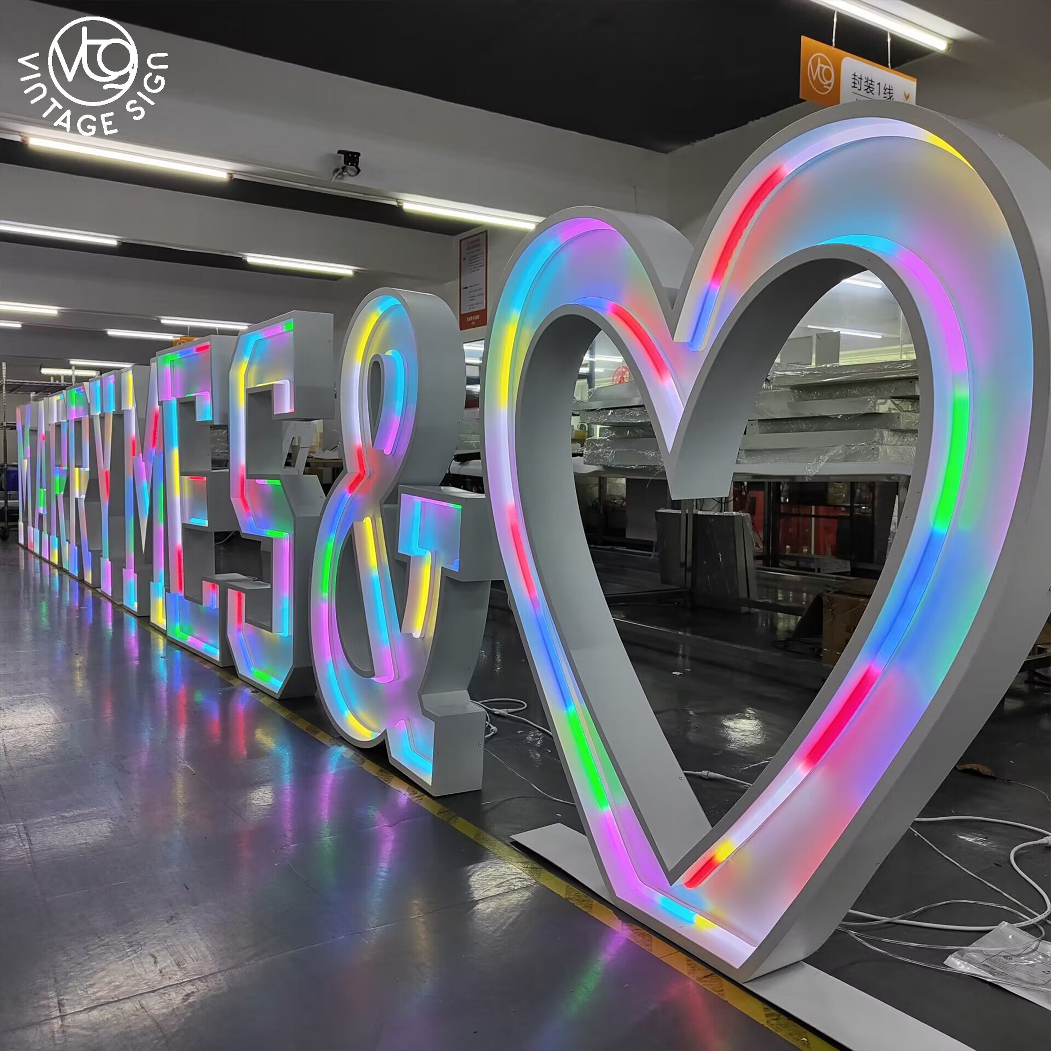 Outdoor Signboard Love Numbers With Lights Decoration Neon Sign Custom Logo Giant Marquee Letters Grad Signage