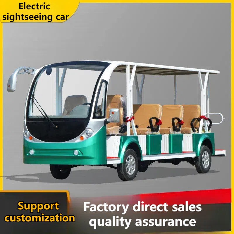 Electric Sightseeing Car Four-wheel Shuttle Bus 11-14 Seats Campus Airport House Viewing Car Scenic Area Tourist Tour Bus