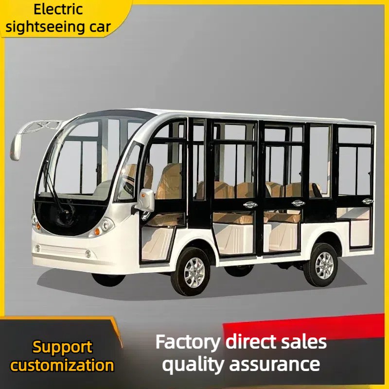 Electric Sightseeing Car Four-wheel Shuttle Bus 11-14 Seats Campus Airport House Viewing Car Scenic Area Tourist Tour Bus