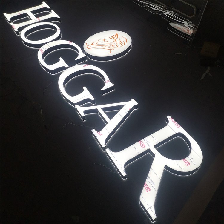Advertising Shop Name Designs Led Front&backlit Letter Lights Sign Brand Name for Building Sign