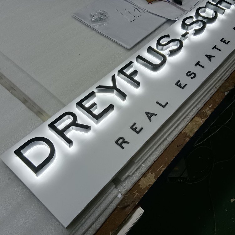 Business Illuminate Office Door Signs Led Channel Letter Sign Indoor Back Light logo Sign Acrylic Black for Store
