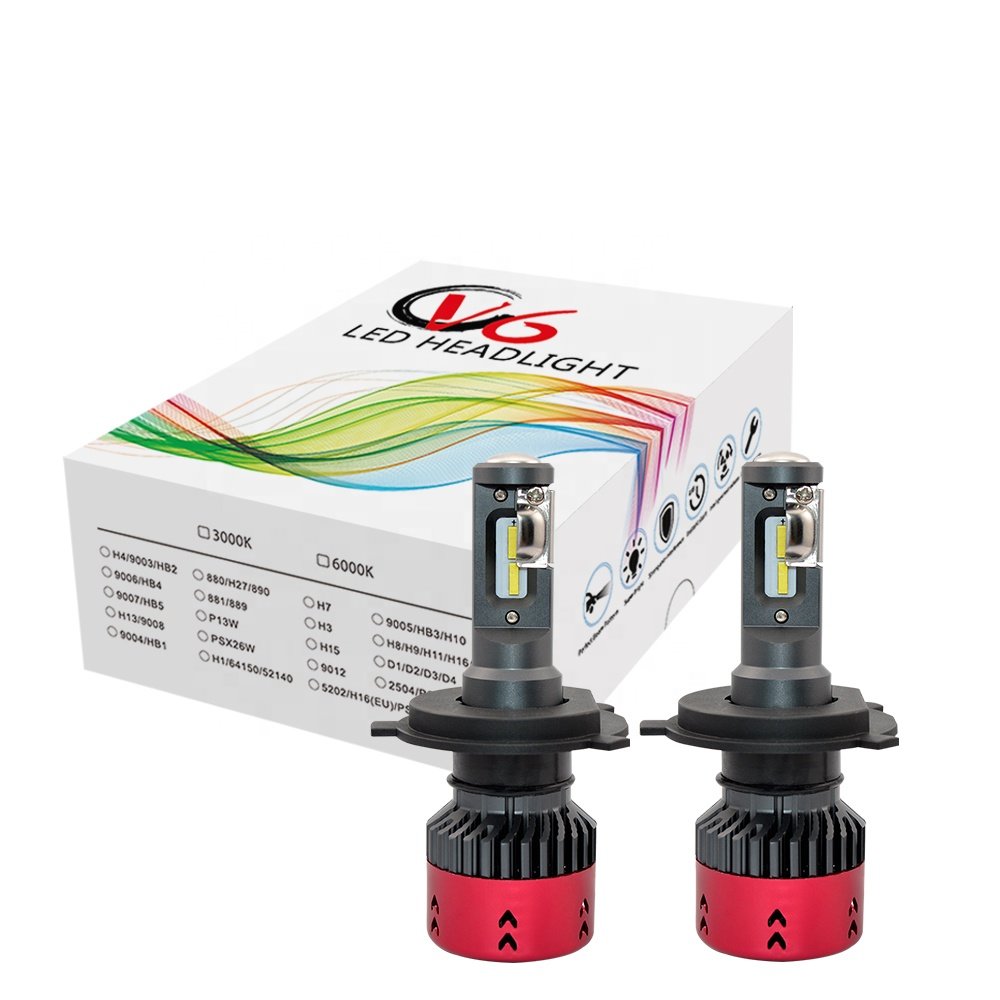 Super Bright Auto Lighting System Car LED Headlight Bulb H11 H7 H4 H13 9005 HB3 9006 HB4 70W Auto LED Bulbs Headlights V6