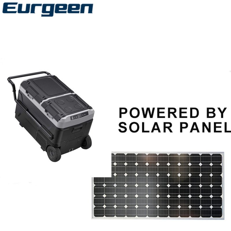 50L Mini Deep 12 Volt Solar Powered RV Camping Refrirator Car Frids with Wheels Freezer for Mini Deep Camping