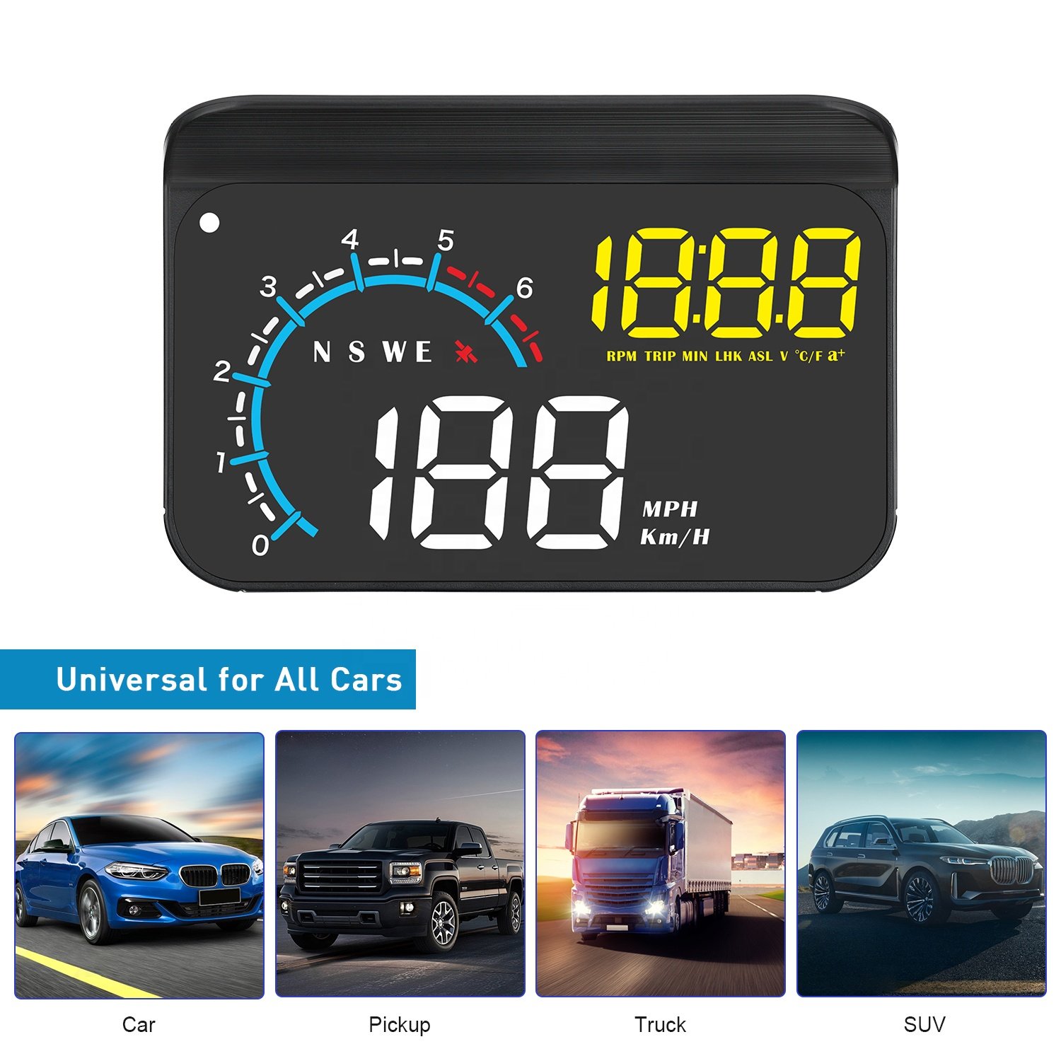 3.5inch Hud Gps M12 with 6 Car Diagnostic Tools Alarm Function Obd2 Head up Displays Universal