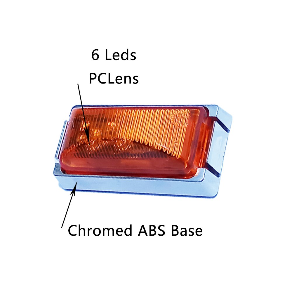 Fire Truck Light Vehicle Lights Practical 2" AMBER LED Side Marker and Clearance Lamp for RV/Bus/Tractor
