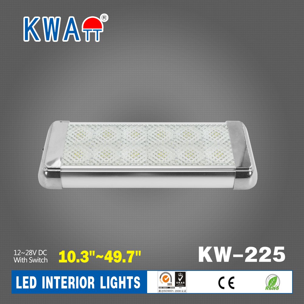 Factory Modern High Quality Newest 12-24V Rectangle Vehicle Car 12pcs LED Interior Lights for CarS,Cabin,RV With CE RoHS
