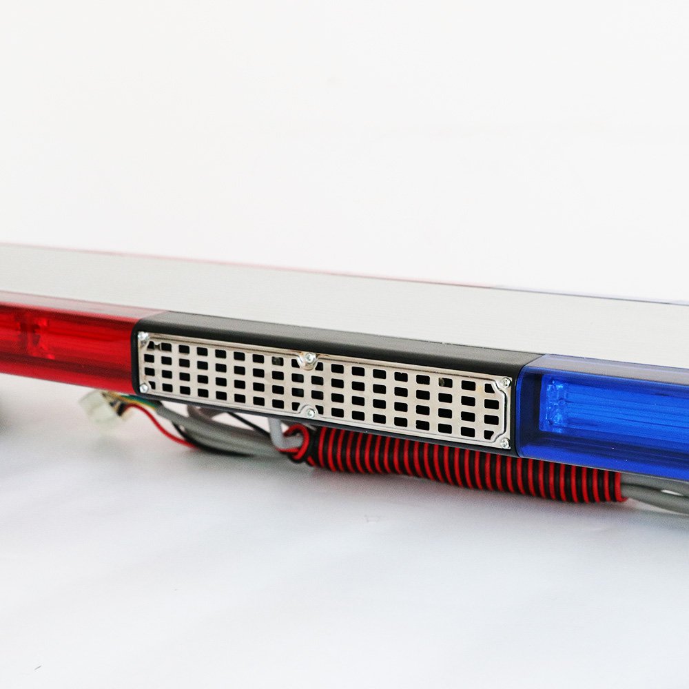 New COB Red Blue Strobe Warning Light Bar 120cm 47'' Security Beacon Light LED Safety Lightbar For Truck Ambulance Siren Speaker
