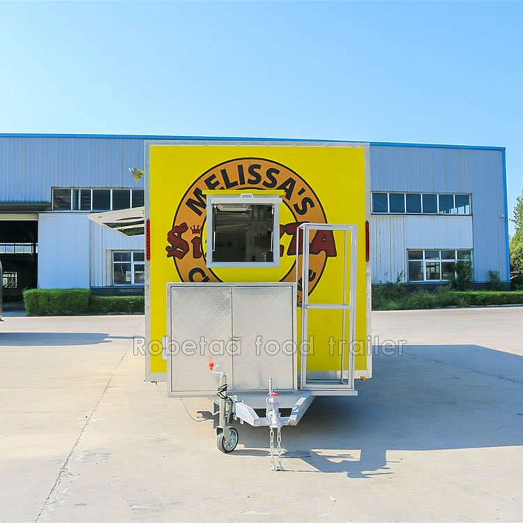 Robetaa New Type Street Food Trailer for Selling Coffee Van Catering Cart Burgers Fries Ice Cream BBQ Bus Mobile Food Truck