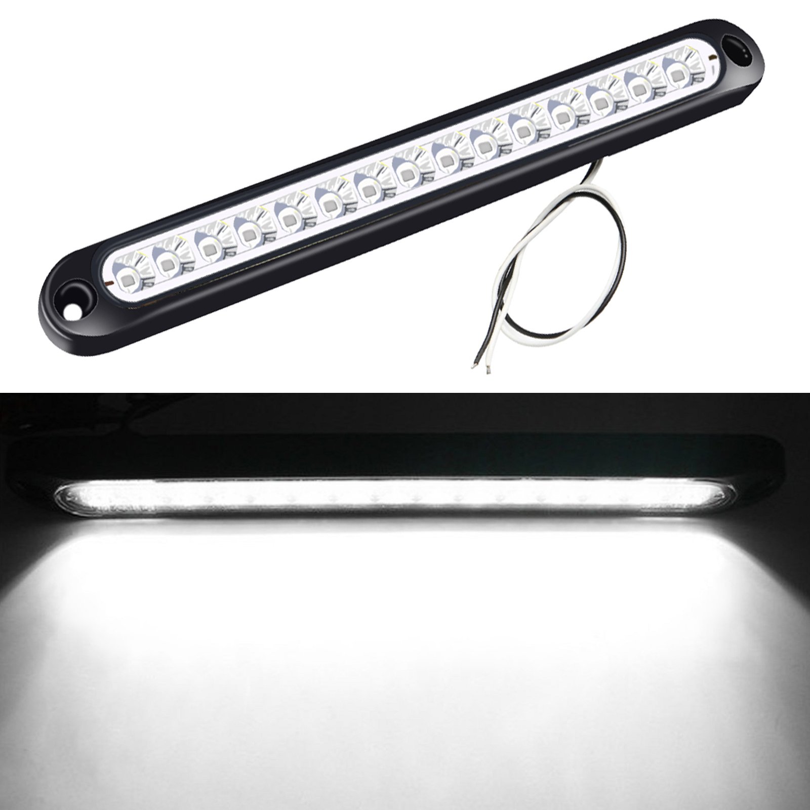 12V 24V LED Bar Stop Turn Tail Lights Red Trailer Brake Tail Light Waterproof Brake Strip for Offroad Truck RV UTV ATV