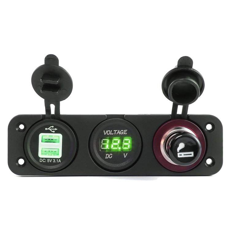 3 Gang USB Automobile Cigarette Lighter Socket Distributor 12V Charger Power Adapter Socket Accessories