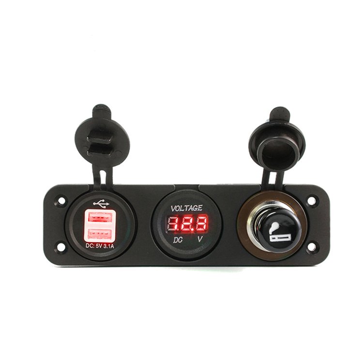 3 Gang USB Automobile Cigarette Lighter Socket Distributor 12V Charger Power Adapter Socket Accessories