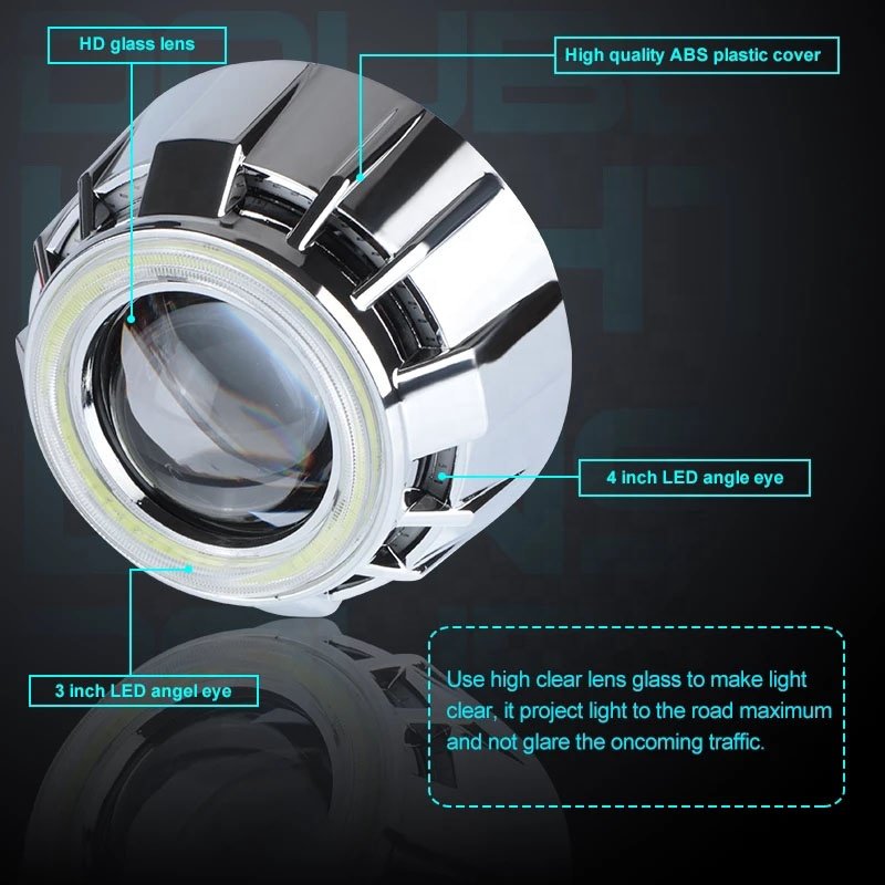 AES G1 Dual CCFL Angel Eyes Bi-Xenon Projector Lens Kit with 2.5/3.0inch H1 SUPER-WST Projector