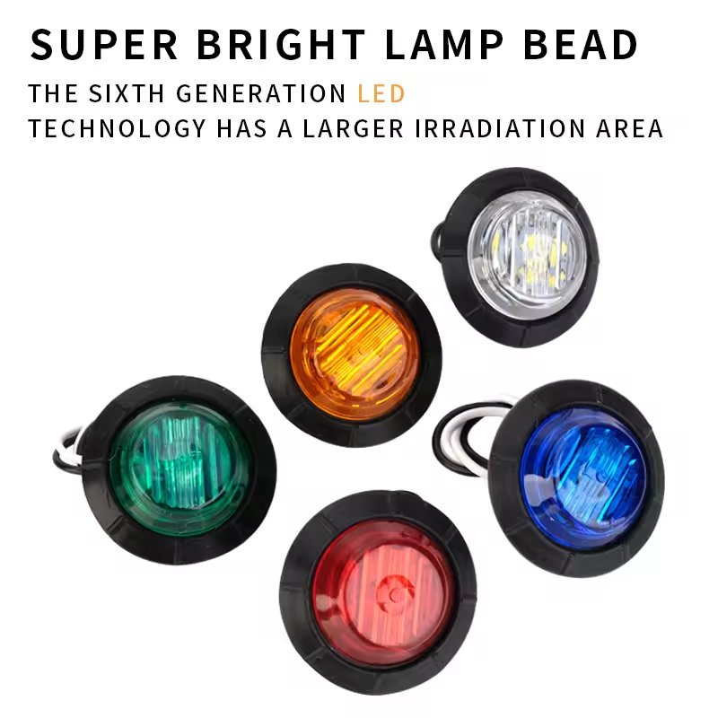 Superbleds Wholesale 3/4 In' Round LED Light Front Rear Side Marker Indicators Light for Truck Car Bus Trailer Van Caravan Boat