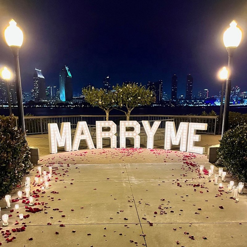 Kexian Custom 4ft Light up Letters LED Marquee Letter Marry Me Illuminated Marquee Letters for Wedding Decoration