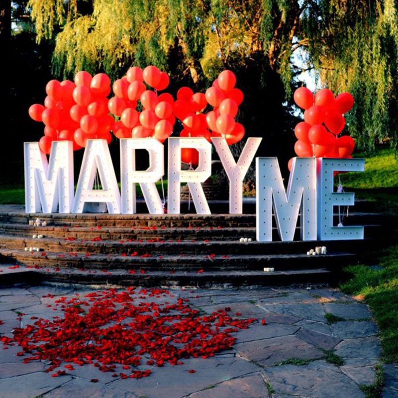 Kexian Custom 4ft Light up Letters LED Marquee Letter Marry Me Illuminated Marquee Letters for Wedding Decoration