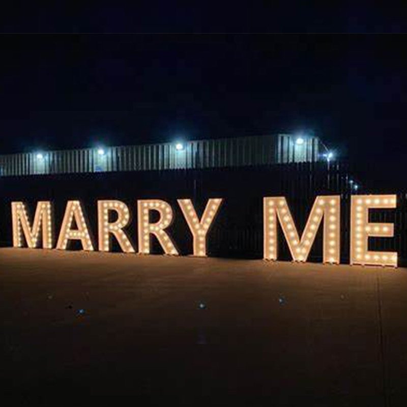 Kexian Custom 4ft Light up Letters LED Marquee Letter Marry Me Illuminated Marquee Letters for Wedding Decoration