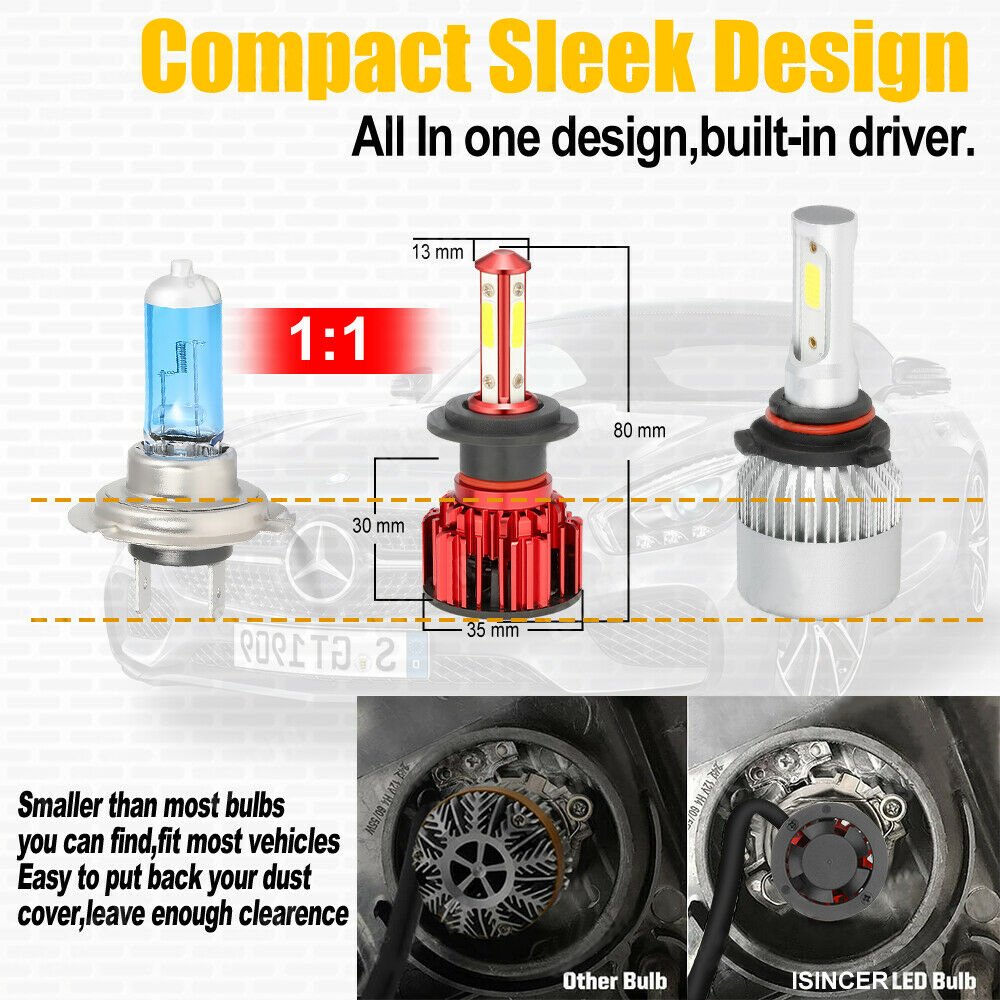 X18 COB Auto H7 H8 H9 H11 LED Car Bus 9005 9006 9012 5202 6000K LED Bulb 8000LM Led Headlight Bulbs Headlamps Head Light Lamp