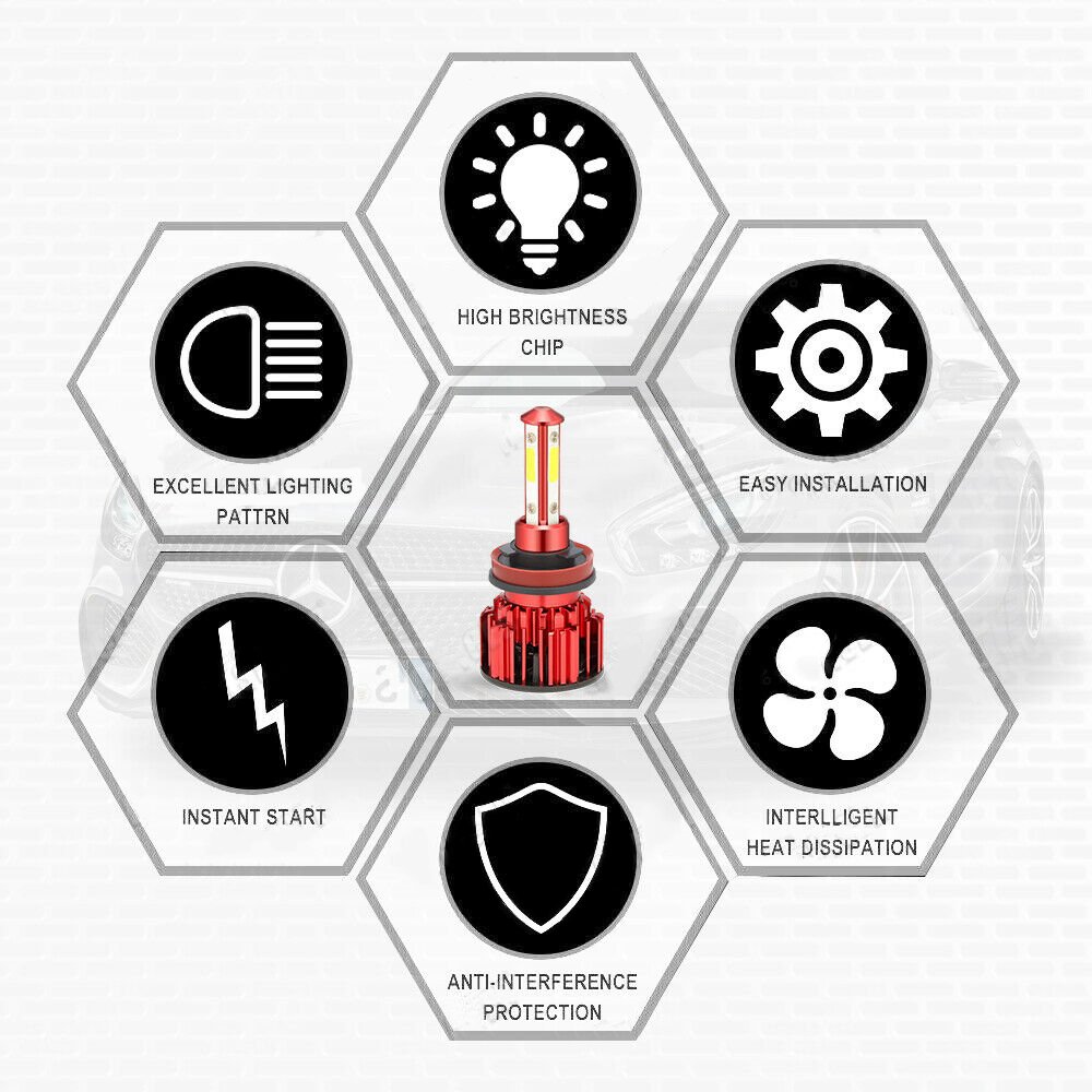X18 COB Auto H7 H8 H9 H11 LED Car Bus 9005 9006 9012 5202 6000K LED Bulb 8000LM Led Headlight Bulbs Headlamps Head Light Lamp