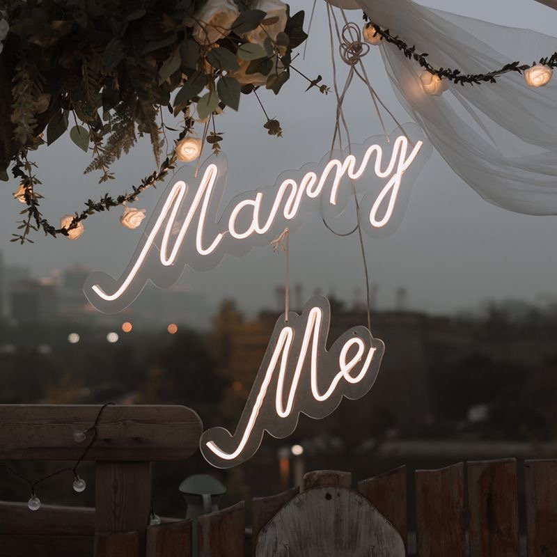 Cailemeng Will You Marry Me Custom Wedding Perfect Proposal & Party Decor Personalized Gift Home Wall Art Bedroom Neon Sign