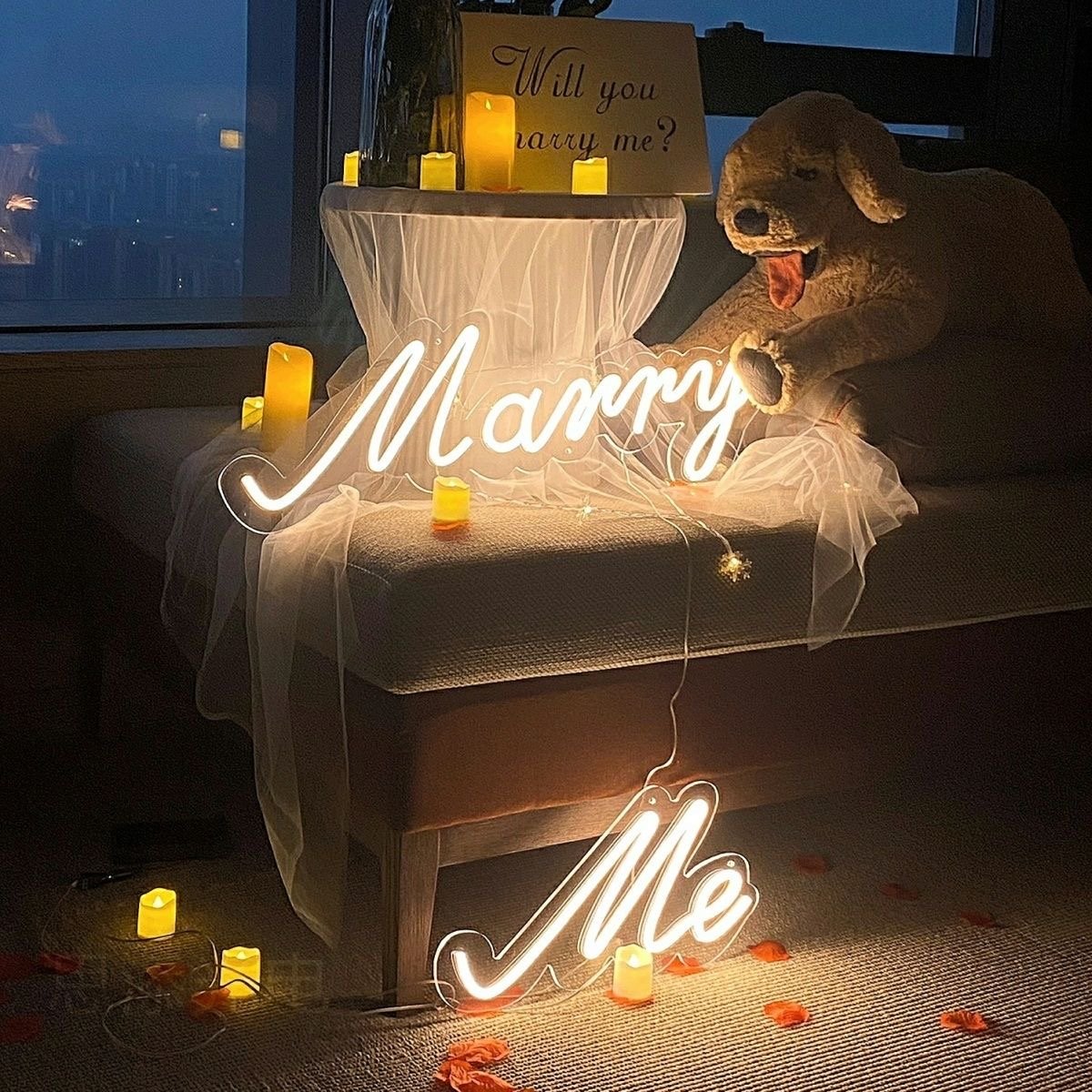 Cailemeng Will You Marry Me Custom Wedding Perfect Proposal & Party Decor Personalized Gift Home Wall Art Bedroom Neon Sign