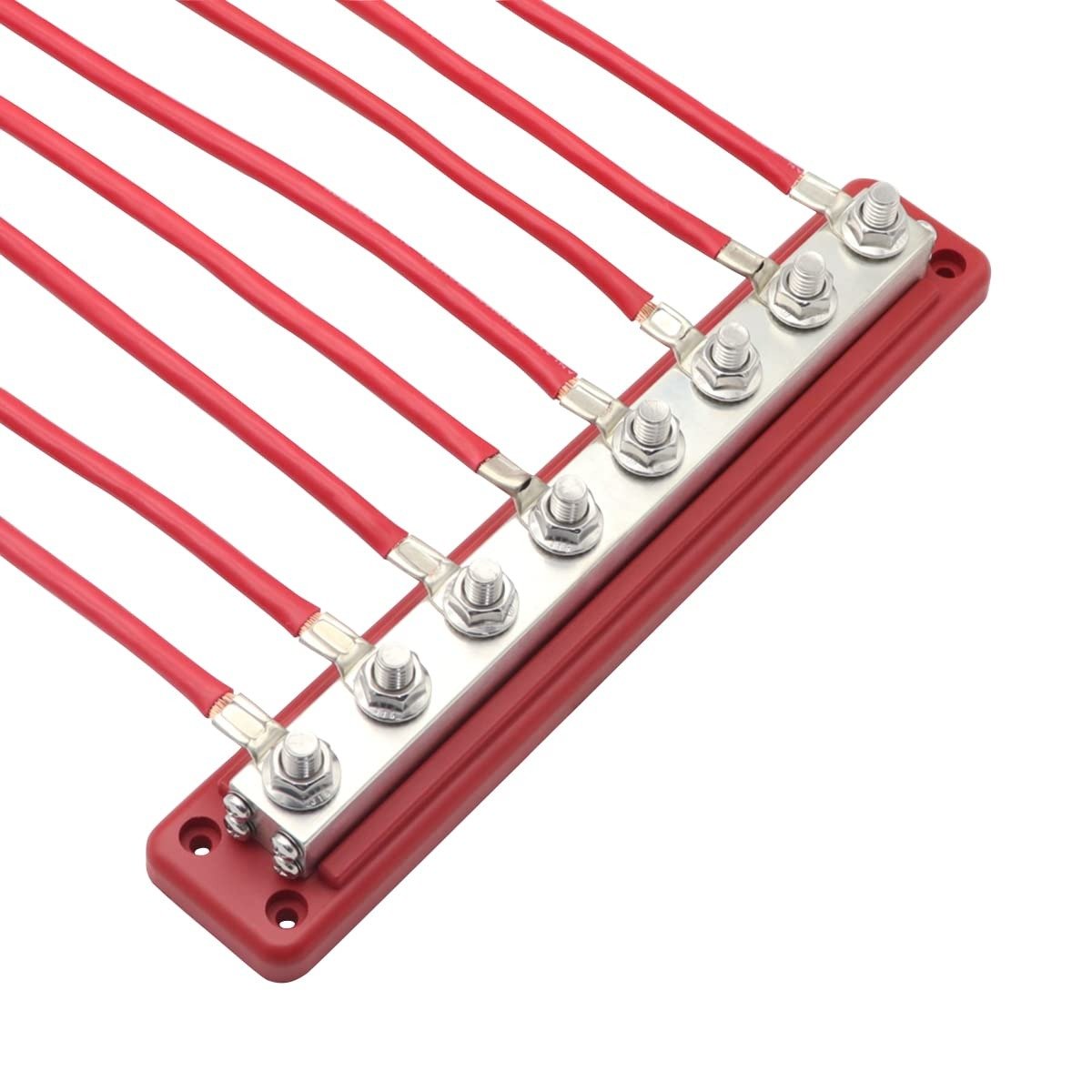 600 a 48V DC BusBar 12 V Power Distribution Block (M10) 8 Studs &Negative Battery Terminal Block for Marine Automotive RV Truck