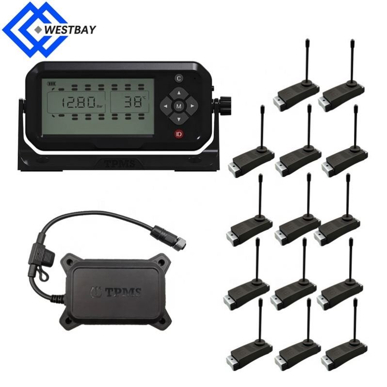 Westbay TRUCK TPMS 2-26 Wheels External Sensor for Bus Truck Trailer RVS Tire Pressure Monitoring System RS232