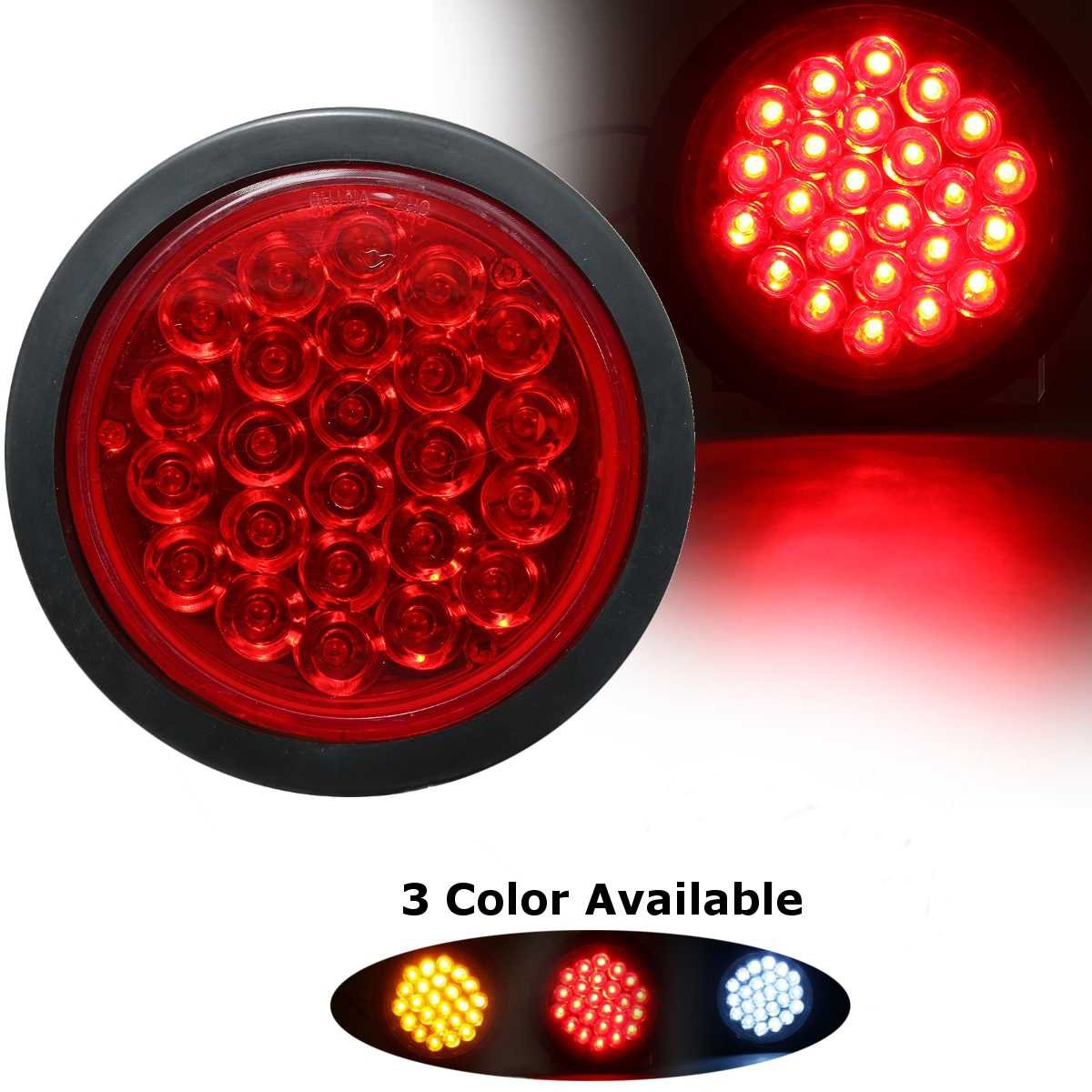 4 Inch Round LED Tail Light for Car Bus Trailer Truck with Rubber Ring