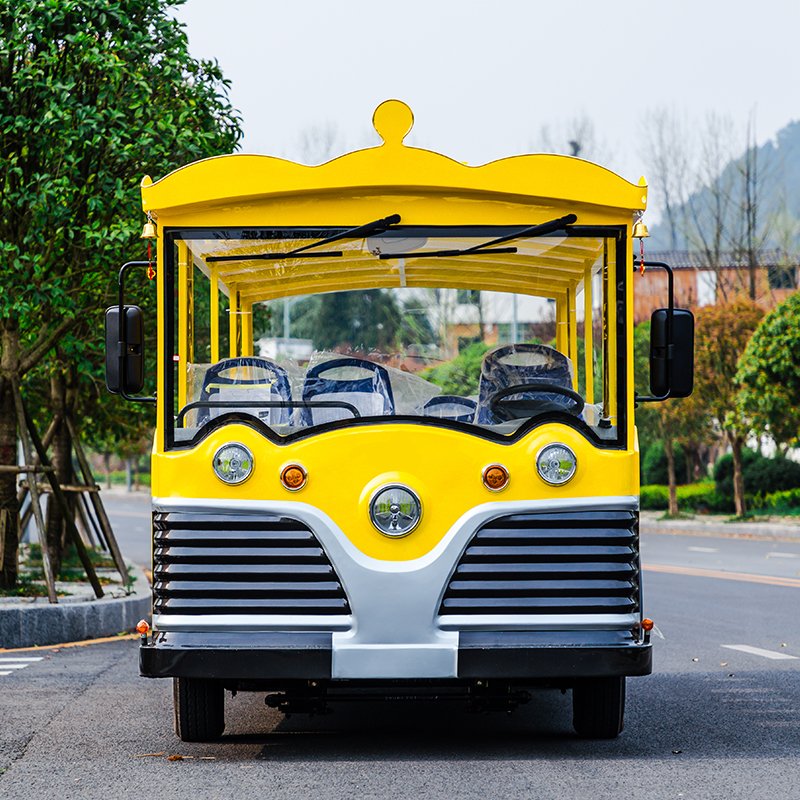 4 Wheel Low Speed 96V Sightseeing Electric Cart 23 Seats Sightseeing Bus Car With Powerful AC Motor
