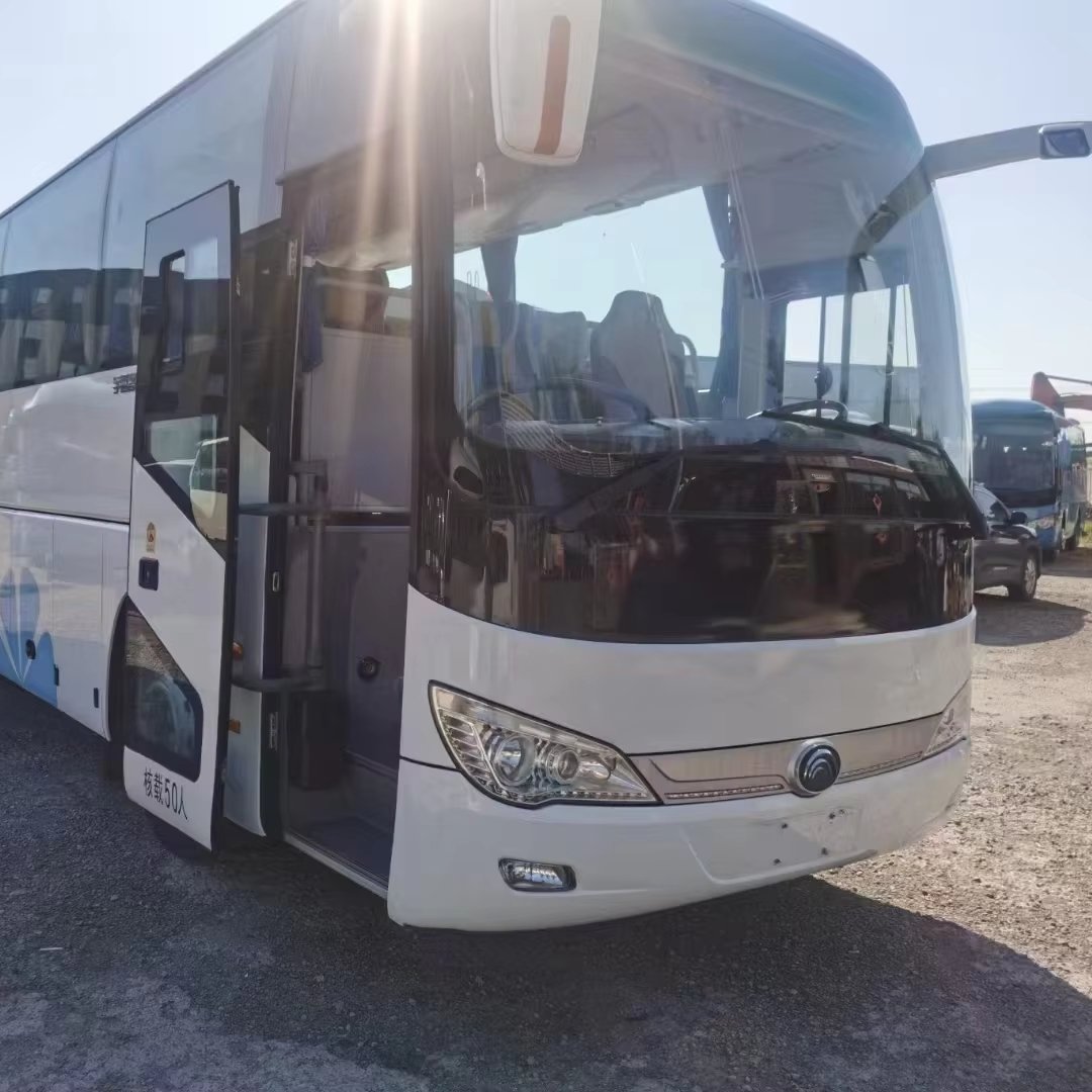 Big China Bus Used ZK6119 Diesel Engine Leafspring Suspension 50 Seats Hiace Make Manual Left Turbo Light Dark Free Shipping