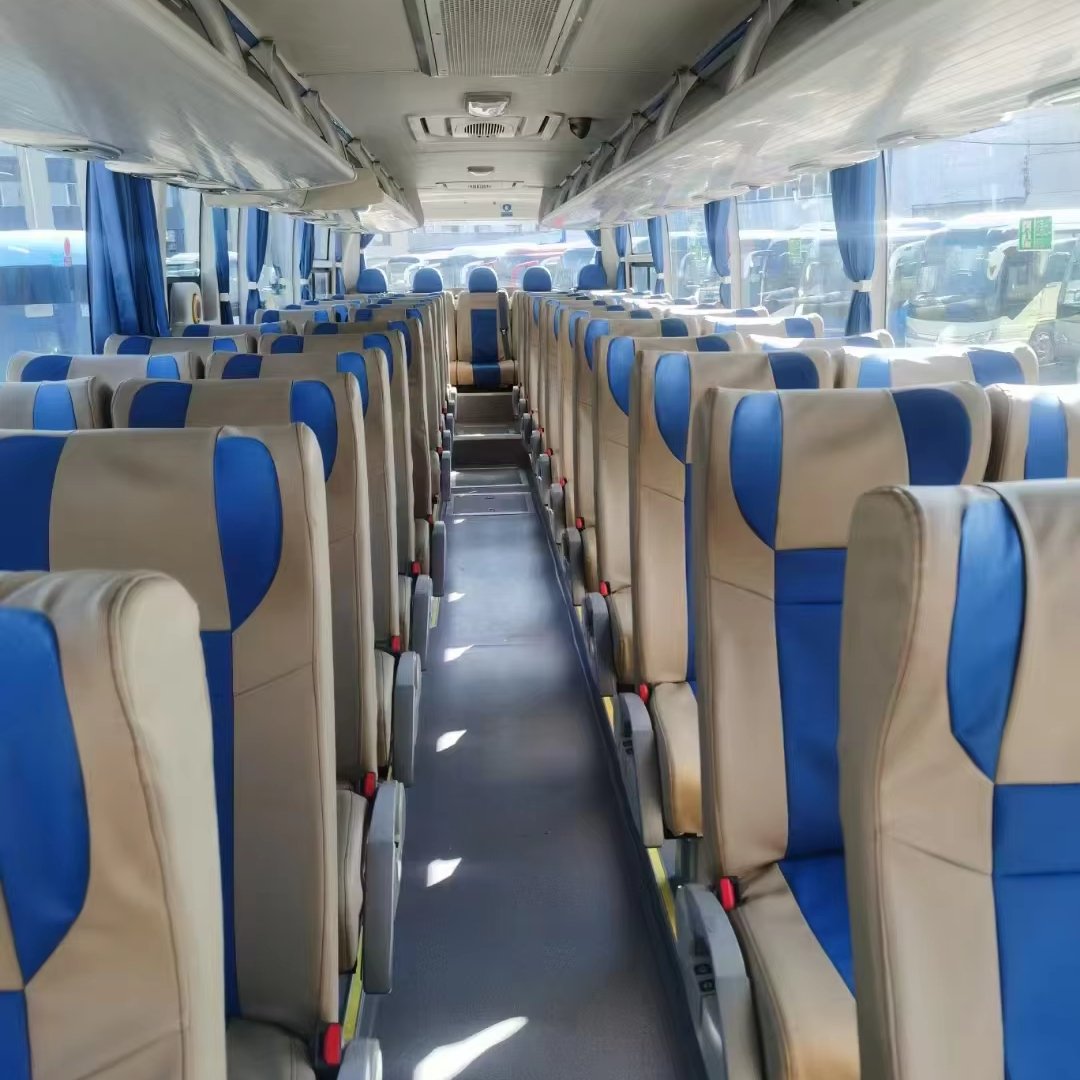 Big China Bus Used ZK6119 Diesel Engine Leafspring Suspension 50 Seats Hiace Make Manual Left Turbo Light Dark Free Shipping