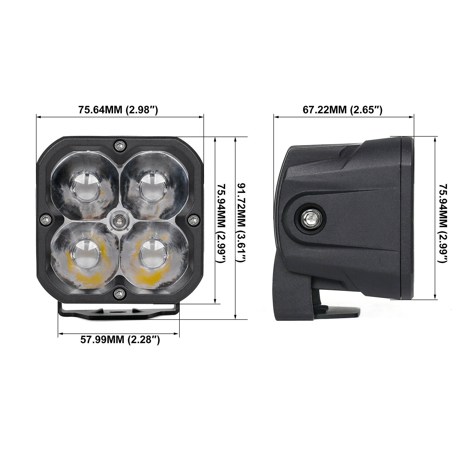 OGA 3012 Series 3 Inch Cube Pod Light 14W Square Offroad RGB Spot Light LED Work Light Kit for Cars