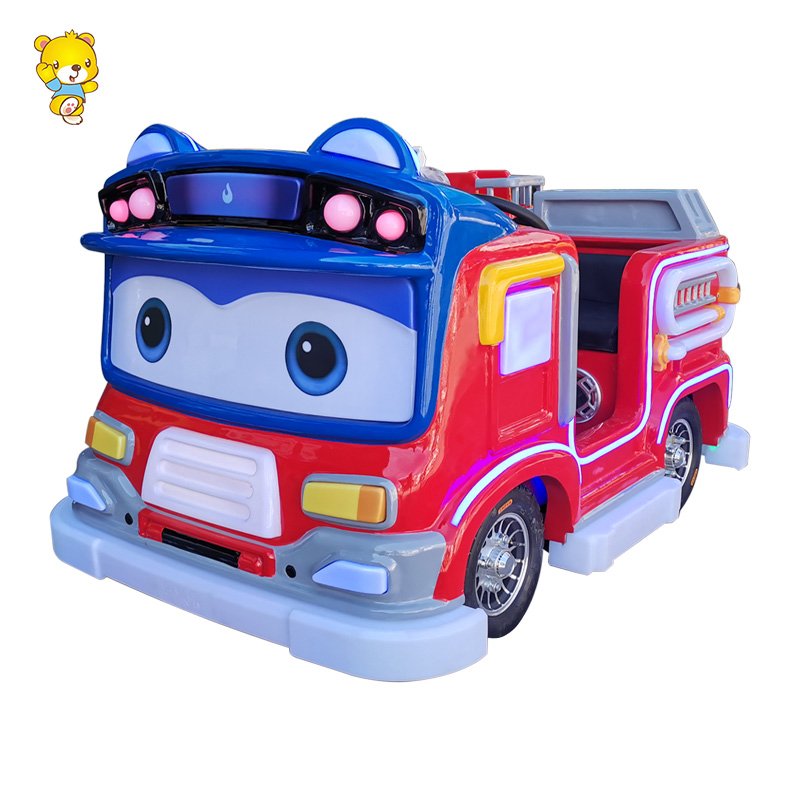 Firefighter-Themed Double Electric Bumper Car for Kids Large Wheels Amusement Ride Equipment Playground Park Night Markets New