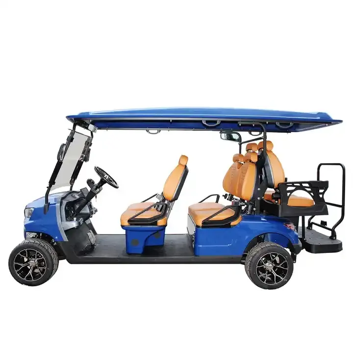 EV Coach VIP Bus with 6 Seats 48V Lithium Battery Solar Golf Buggy for Sightseeing Electric Golf Cart